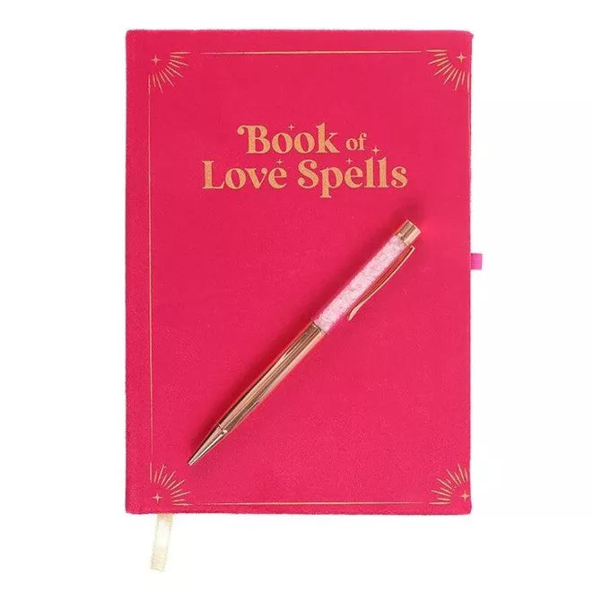 Book of Love Spells Journal met rozenkwarts pen