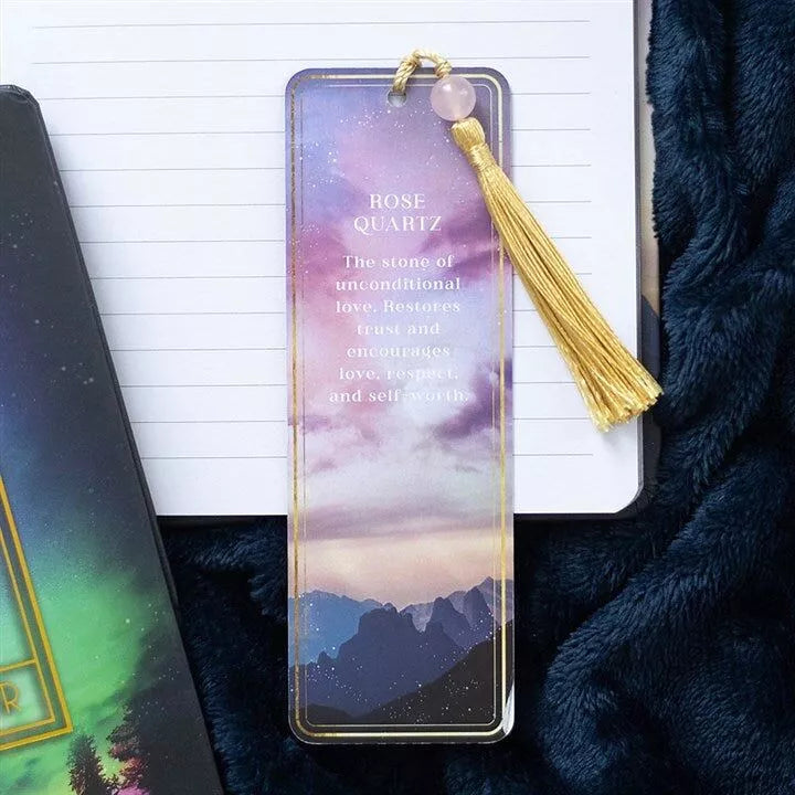 Etheral Rozenkwarts boekenlegger met kwastje