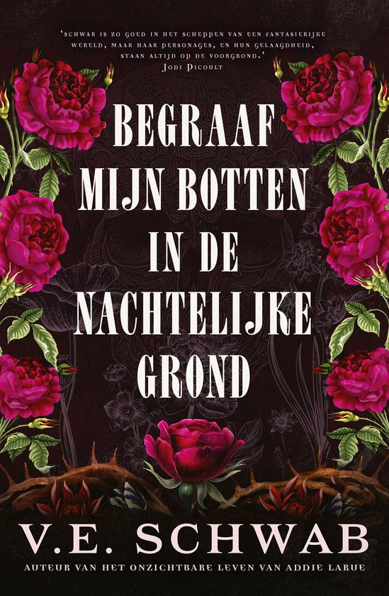 Begraaf mijn botten in de nachtelijke grond cover. Geschreven door V.E. Schwab. Te Koop bij Plotlijn
